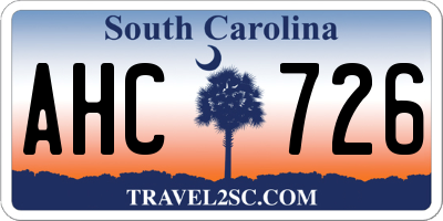 SC license plate AHC726