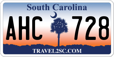 SC license plate AHC728
