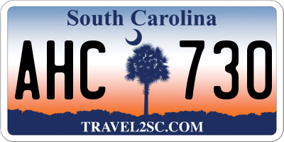 SC license plate AHC730
