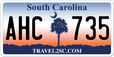 SC license plate AHC735