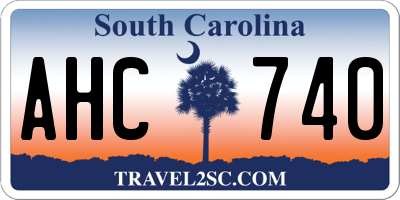 SC license plate AHC740