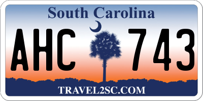 SC license plate AHC743