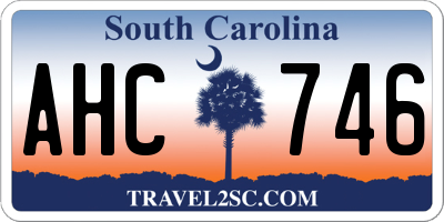 SC license plate AHC746