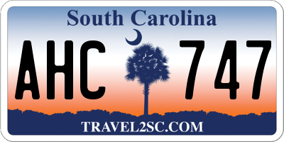 SC license plate AHC747