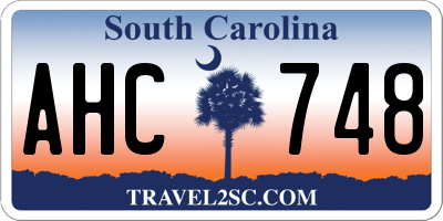SC license plate AHC748