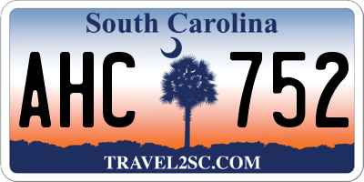 SC license plate AHC752