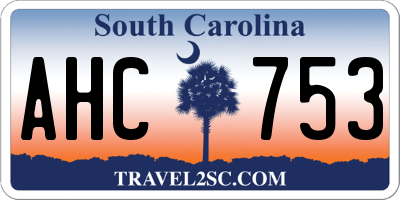 SC license plate AHC753