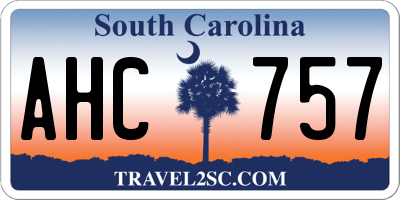 SC license plate AHC757
