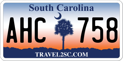 SC license plate AHC758