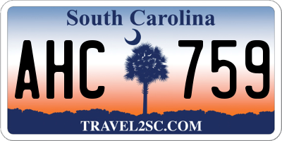 SC license plate AHC759