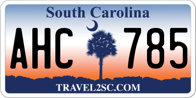 SC license plate AHC785