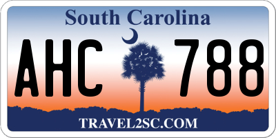SC license plate AHC788