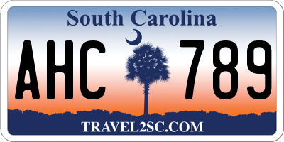 SC license plate AHC789
