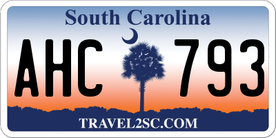 SC license plate AHC793