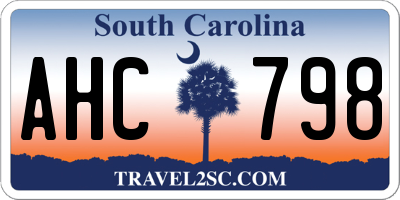 SC license plate AHC798