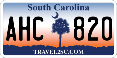 SC license plate AHC820