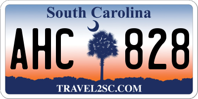 SC license plate AHC828
