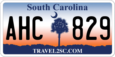 SC license plate AHC829