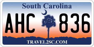 SC license plate AHC836
