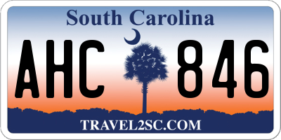 SC license plate AHC846