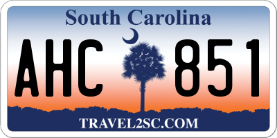 SC license plate AHC851