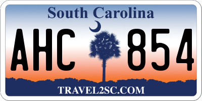 SC license plate AHC854