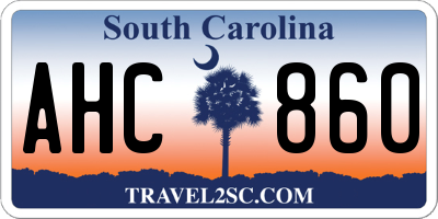 SC license plate AHC860