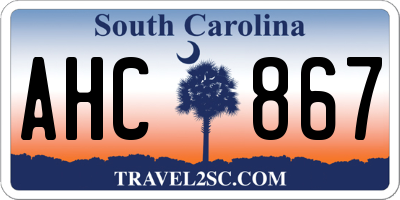 SC license plate AHC867