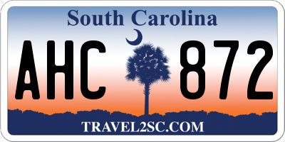 SC license plate AHC872