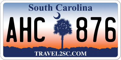 SC license plate AHC876
