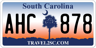 SC license plate AHC878