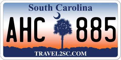 SC license plate AHC885