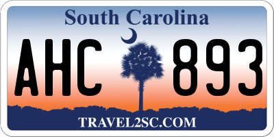 SC license plate AHC893