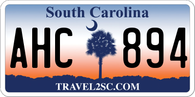 SC license plate AHC894