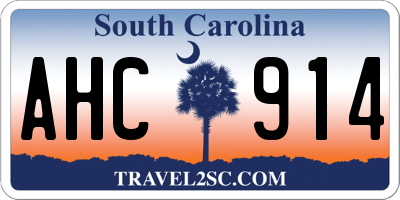 SC license plate AHC914