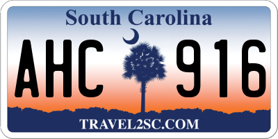 SC license plate AHC916