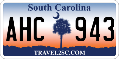 SC license plate AHC943