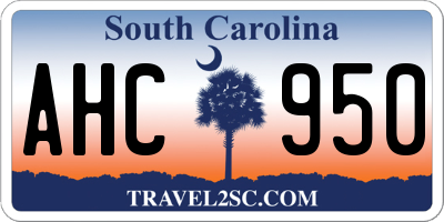 SC license plate AHC950