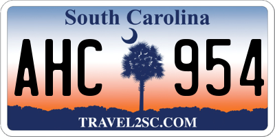 SC license plate AHC954