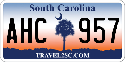 SC license plate AHC957
