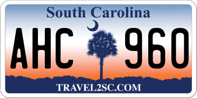 SC license plate AHC960
