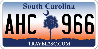 SC license plate AHC966