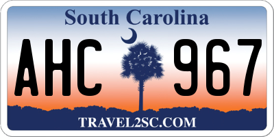 SC license plate AHC967