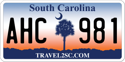 SC license plate AHC981