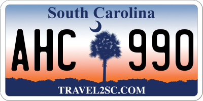 SC license plate AHC990