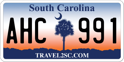 SC license plate AHC991