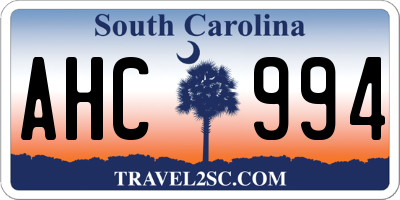 SC license plate AHC994