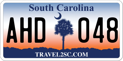 SC license plate AHD048