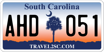 SC license plate AHD051