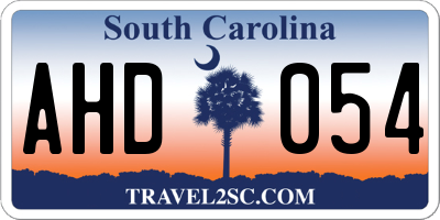 SC license plate AHD054